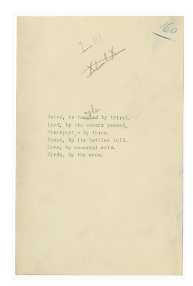 water, is taught by thirst Emily Dickinson traduction