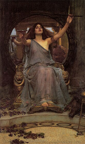 Circé offrant la coupe à Ulysse, peinture du préraphaélite John William Waterhouse